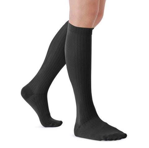 2167 | Firm Compression Socks, Microfiber, Double Pinstripe Ribbing